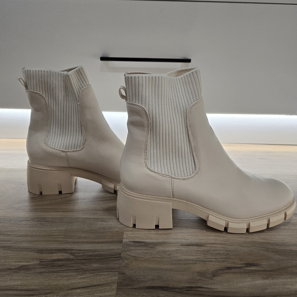 Brand New Ruanyu Womens Platform Ankle Boots Elastic Chunky Block Heel Chelsea